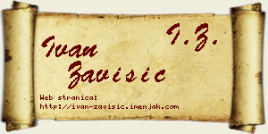 Ivan Zavišić vizit kartica